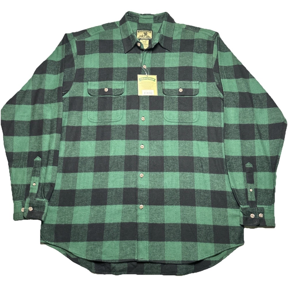 Field & Stream Men's Lumberjack Plaid Flannel Shirt Hunter Green Black XXLT NWT